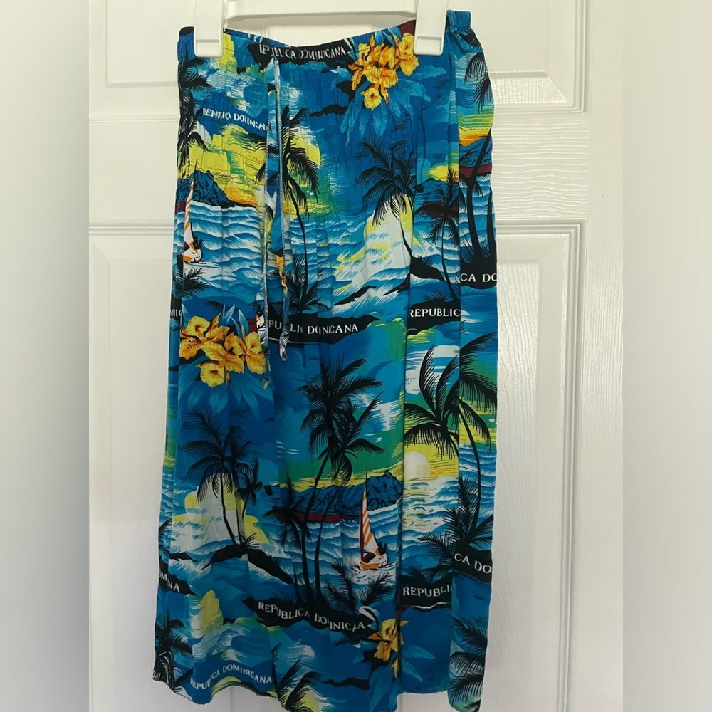 Flowy medium length cover up.